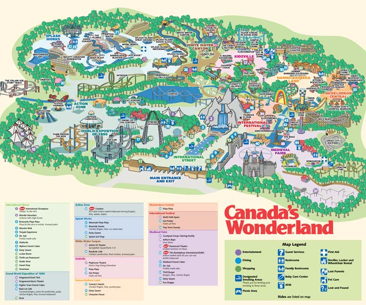 Canada's Wonderland Map